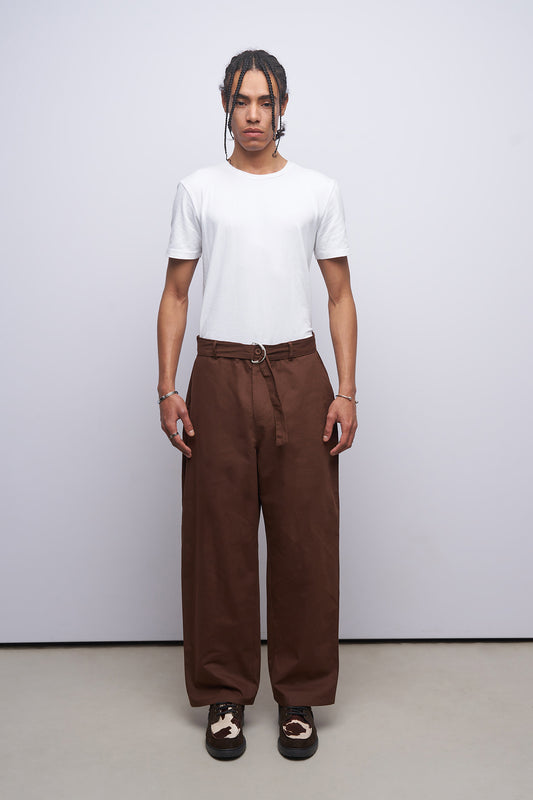 Baggy Gabardin Kemer Detaylı Pantolon