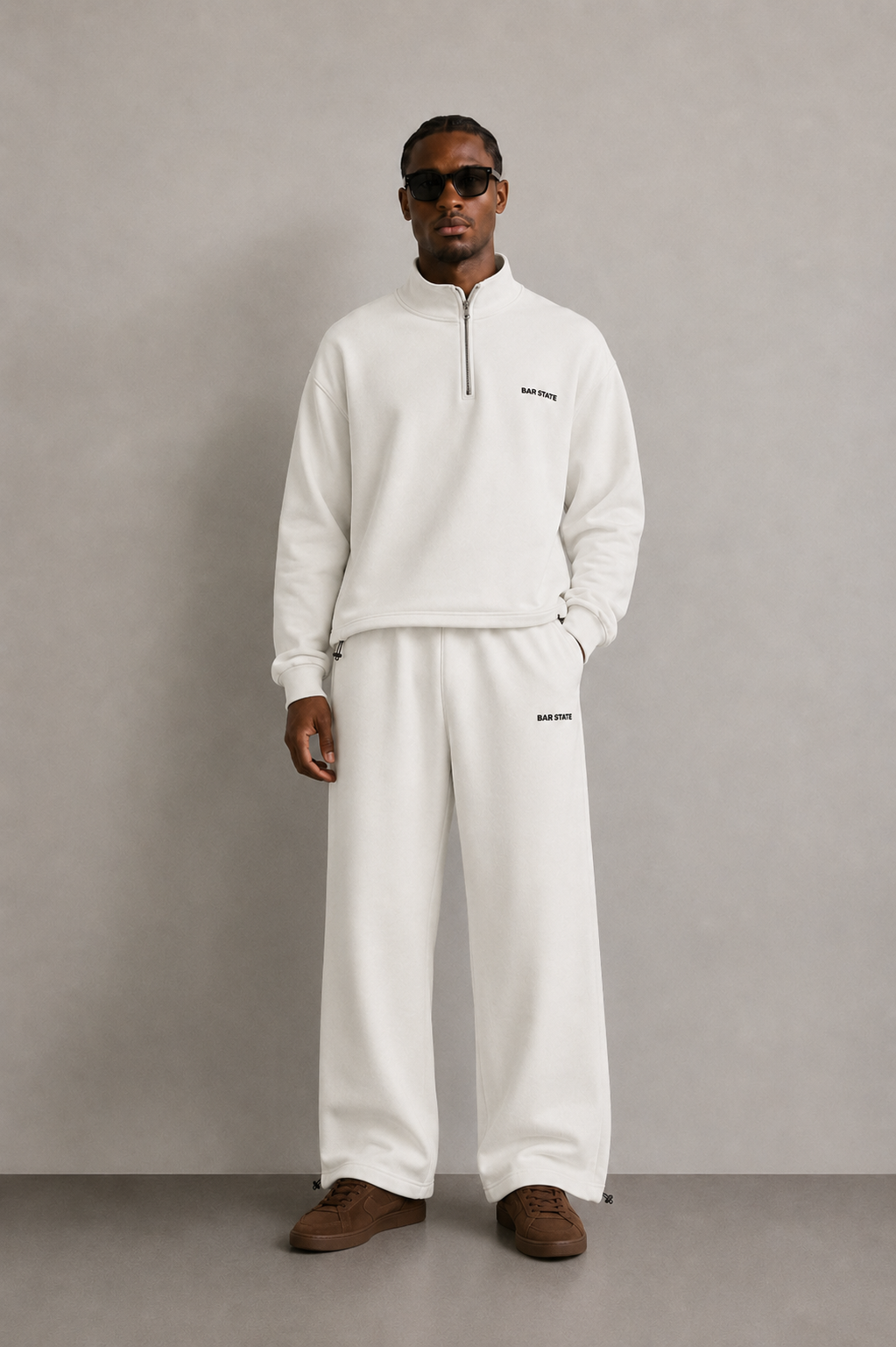 RELAXED FIT YARIM FERMUARLI EŞOFMAN TAKIMI