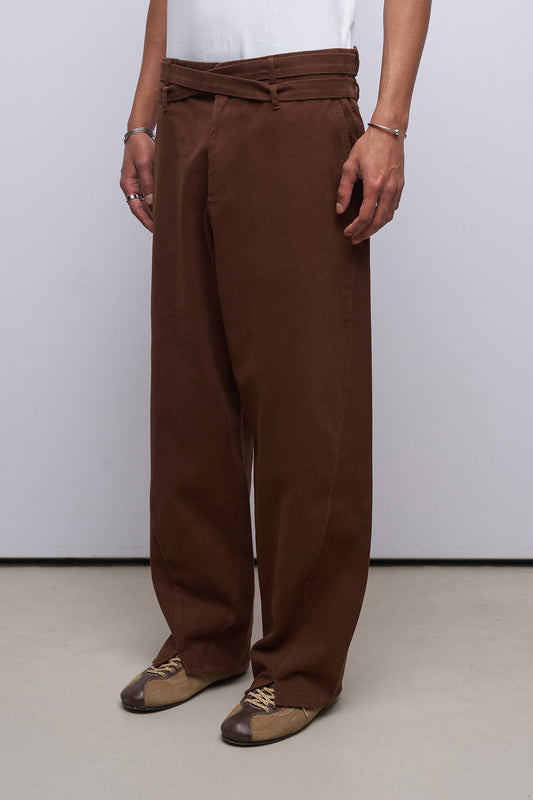Baggy Çift Kemer Detaylı Pantolon