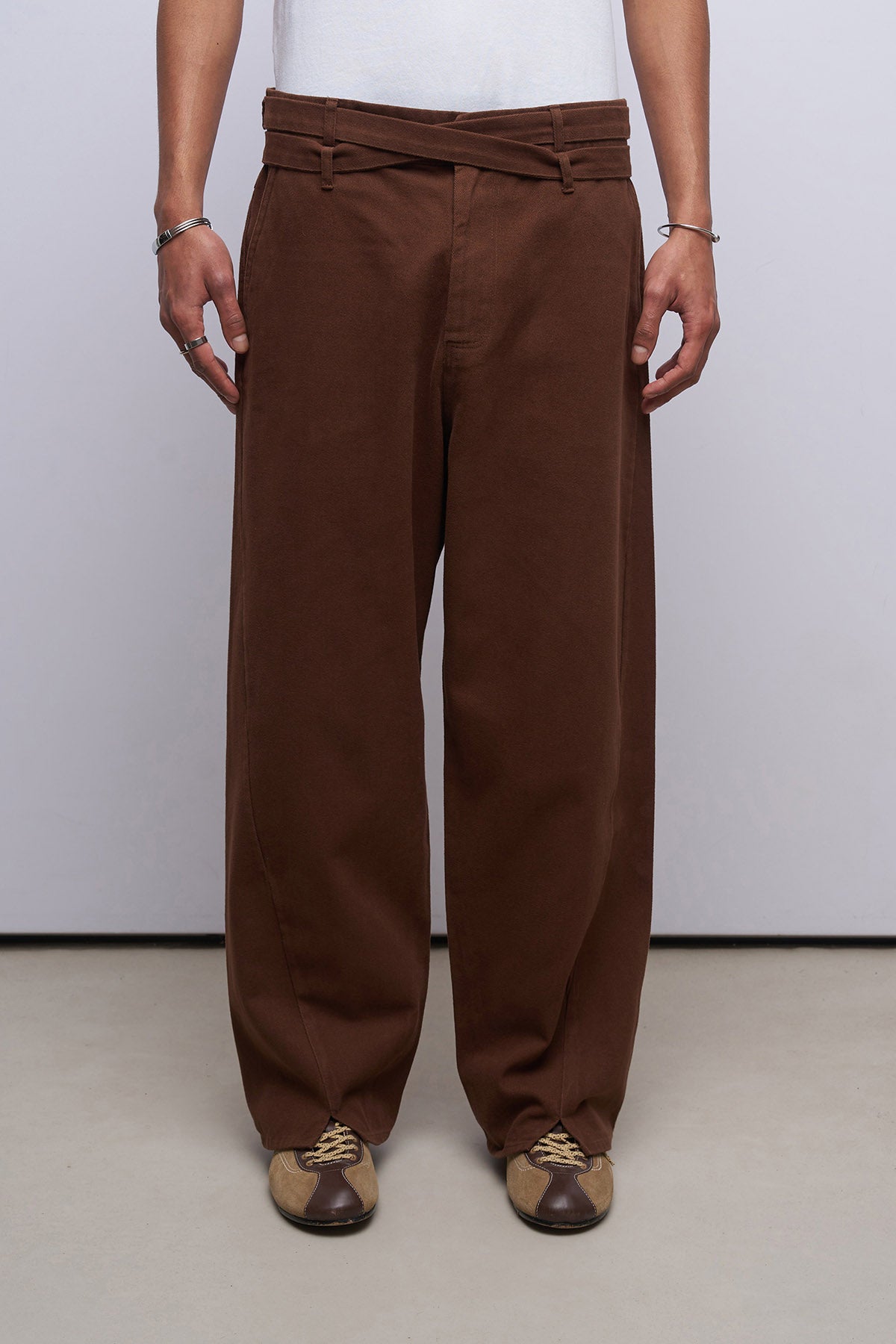 Baggy Çift Kemer Detaylı Pantolon