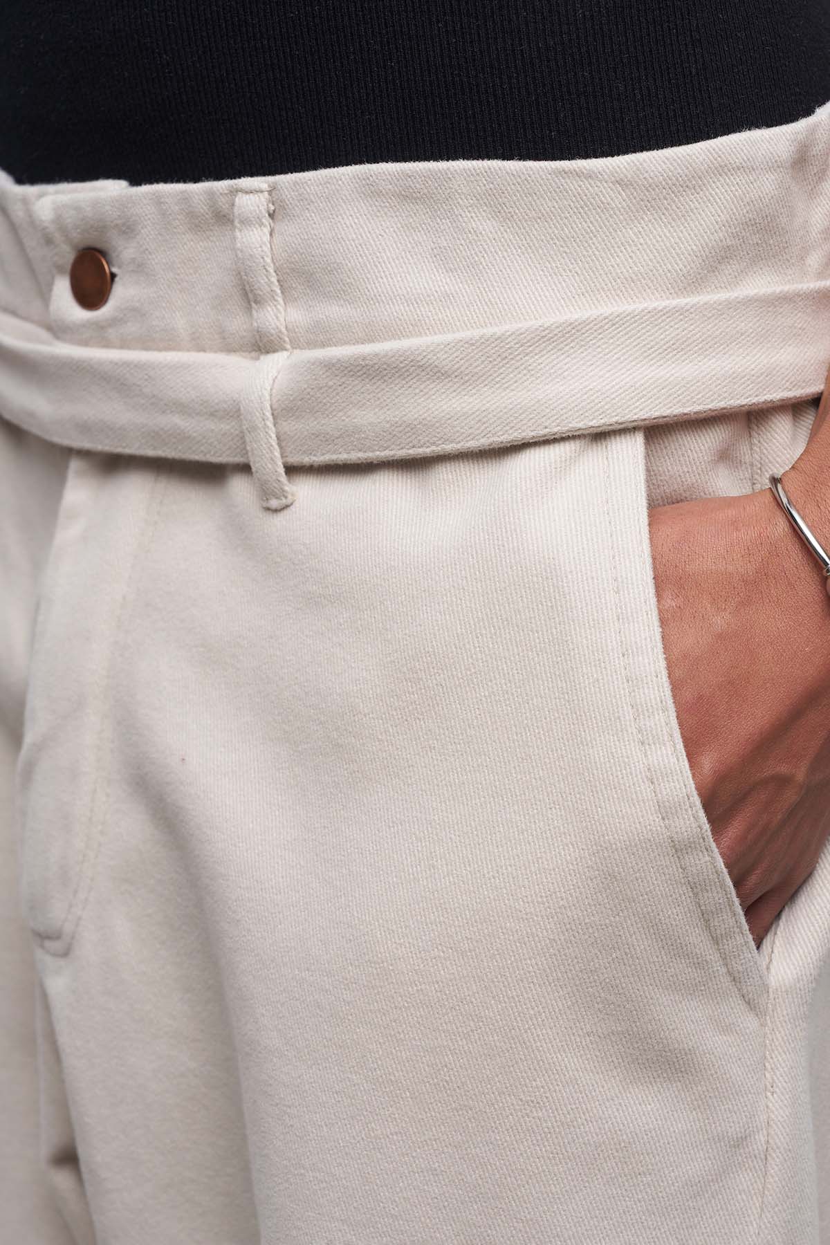 Baggy Çift Kemer Detaylı Pantolon