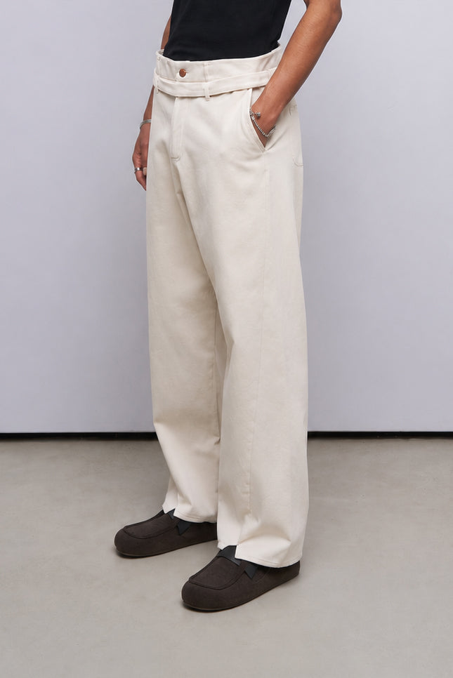 Baggy Çift Kemer Detaylı Pantolon
