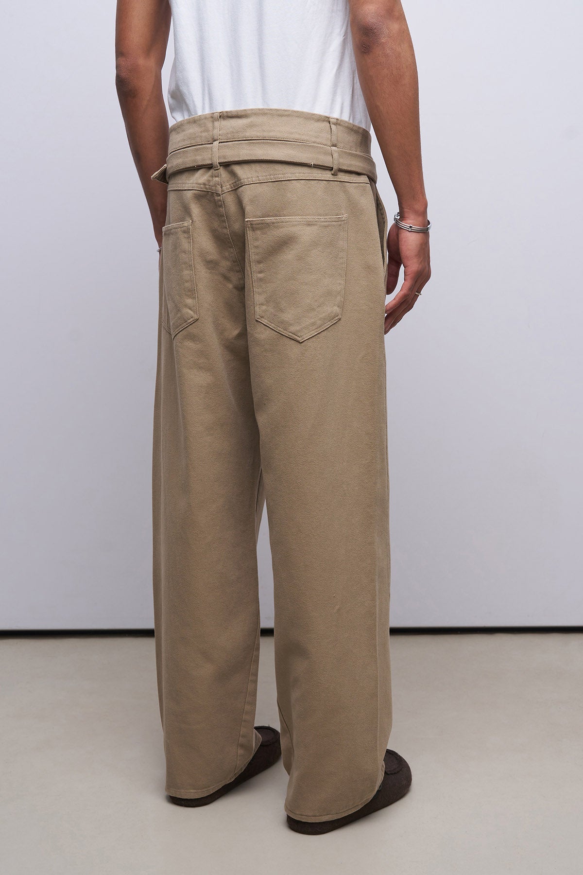 Baggy Çift Kemer Detaylı Pantolon