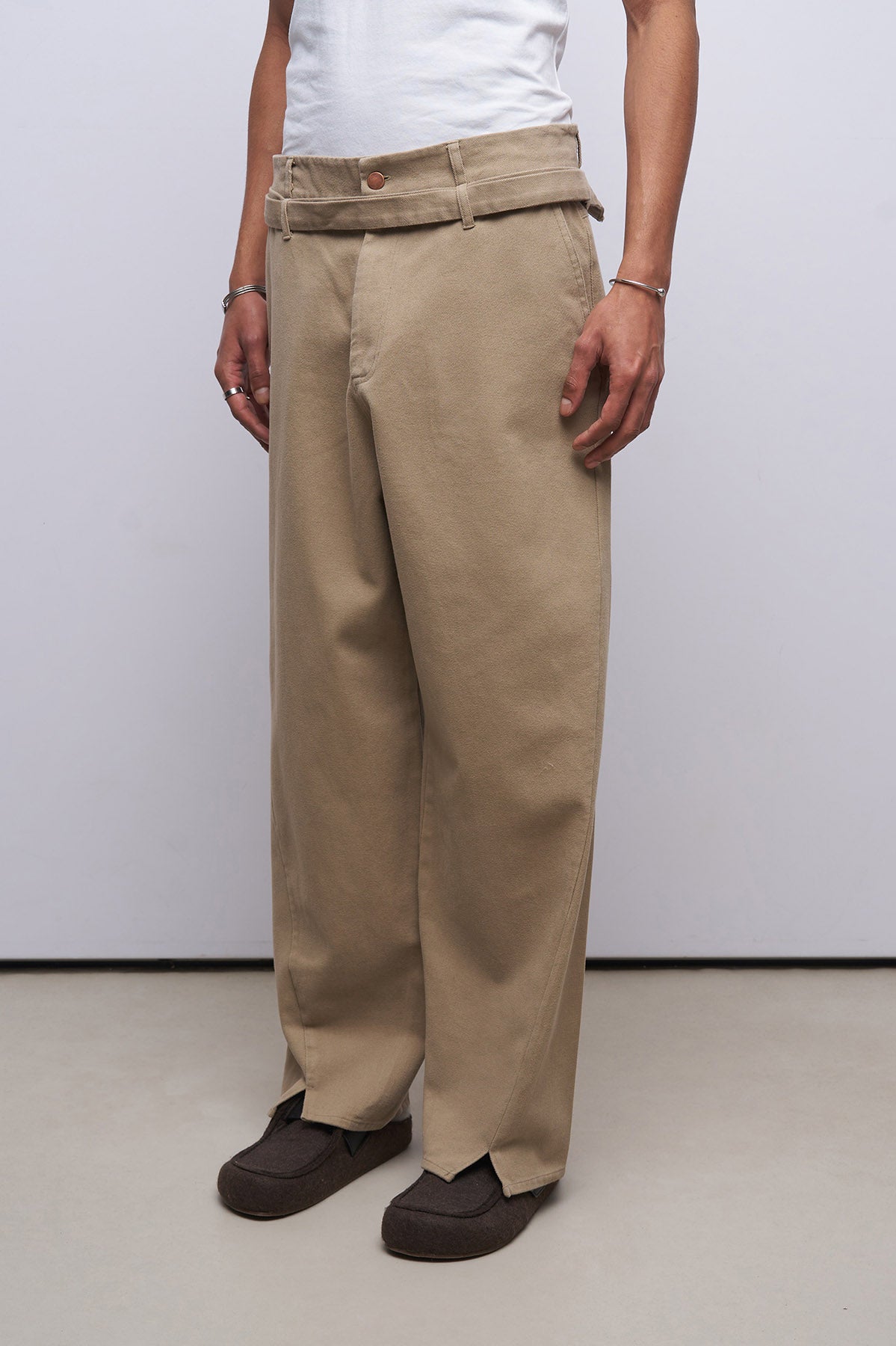 Baggy Çift Kemer Detaylı Pantolon