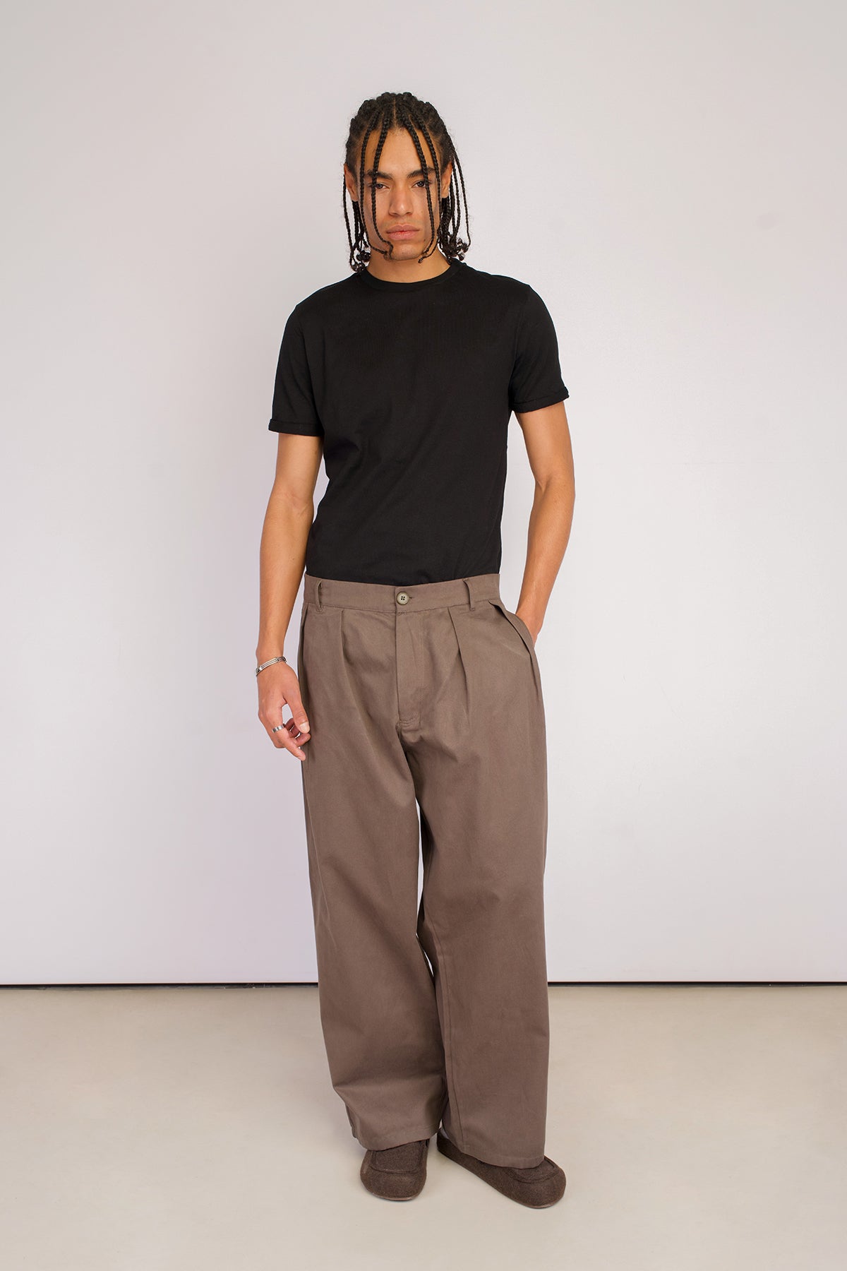 BAGGY PİLELİ GABARDİN PANTOLON