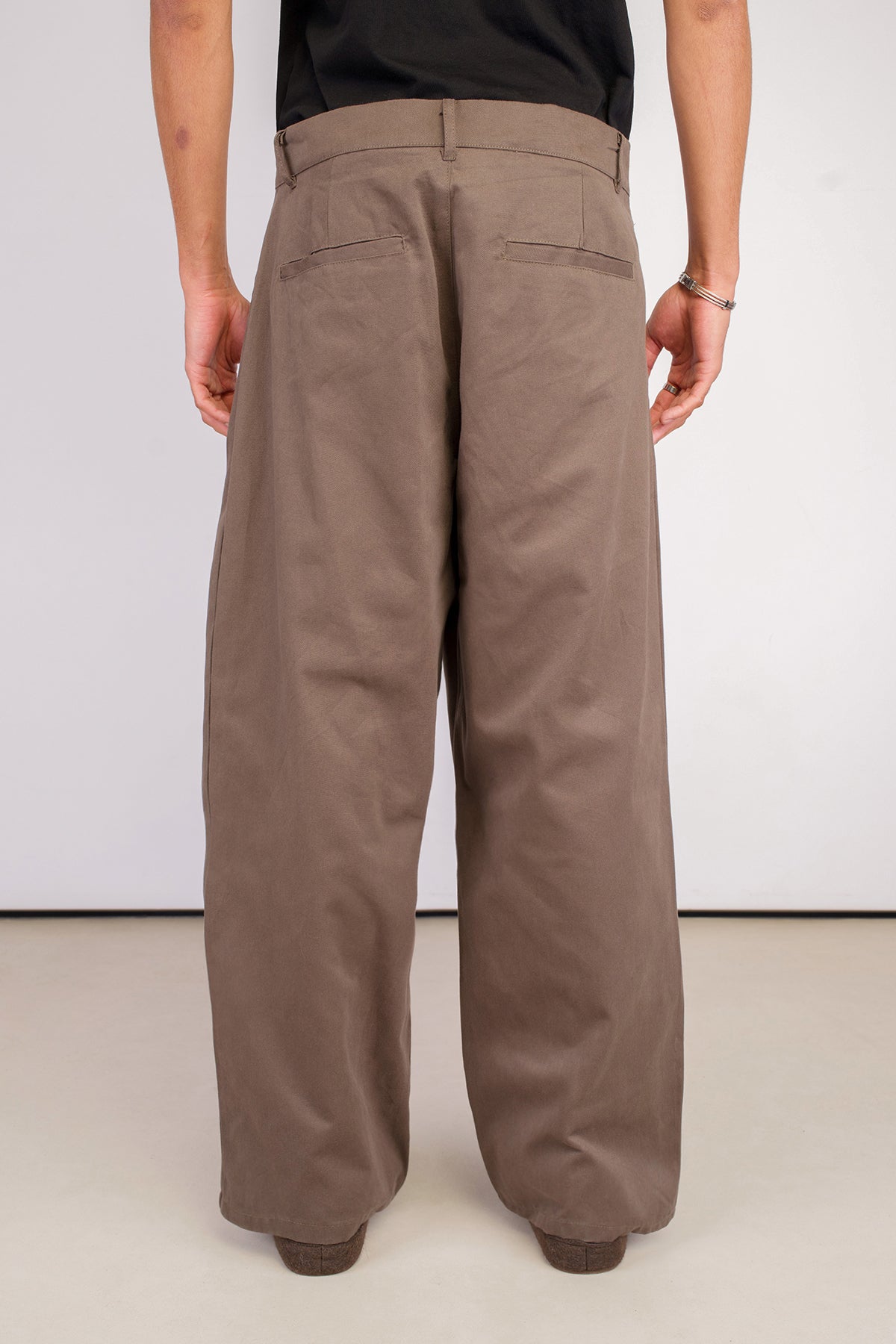 BAGGY PİLELİ GABARDİN PANTOLON
