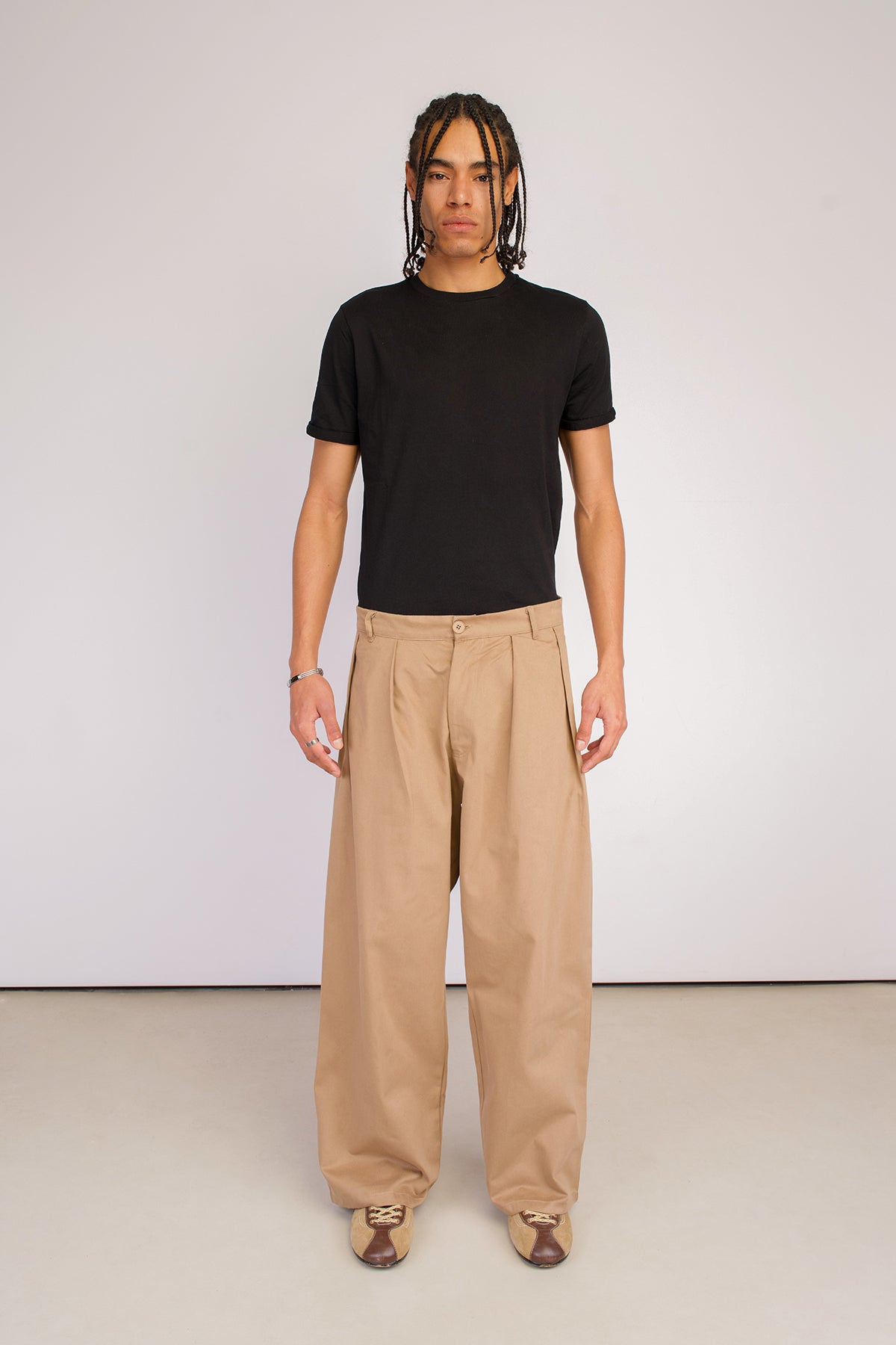 BAGGY PİLELİ GABARDİN PANTOLON