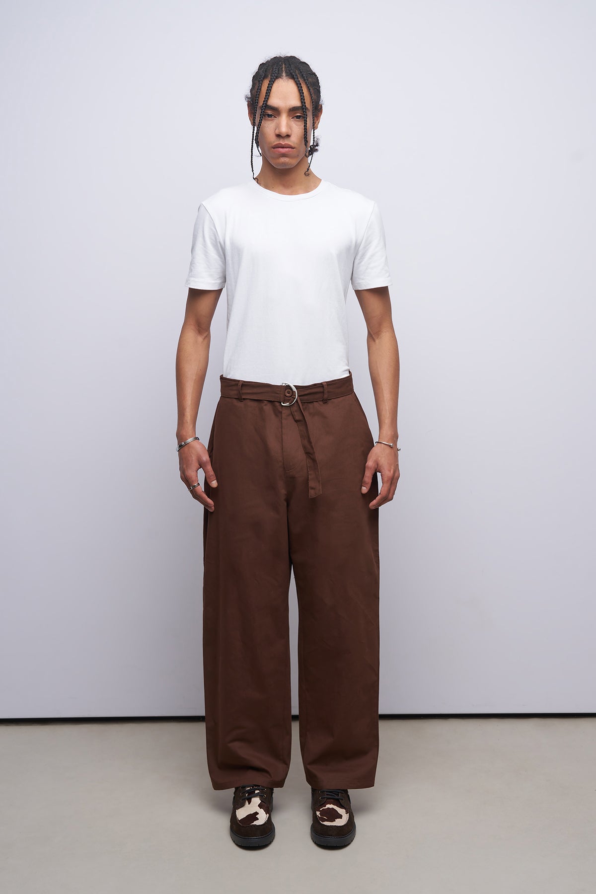 Baggy Gabardin Kemer Detaylı Pantolon
