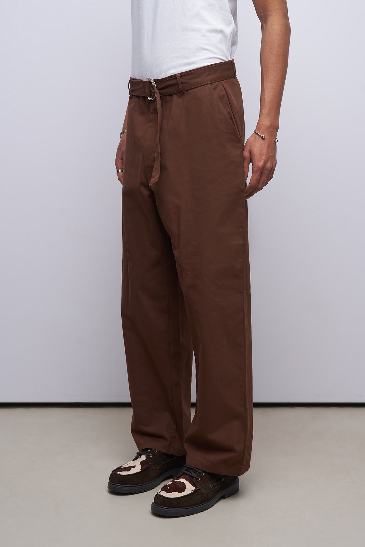 Baggy Gabardin Kemer Detaylı Pantolon