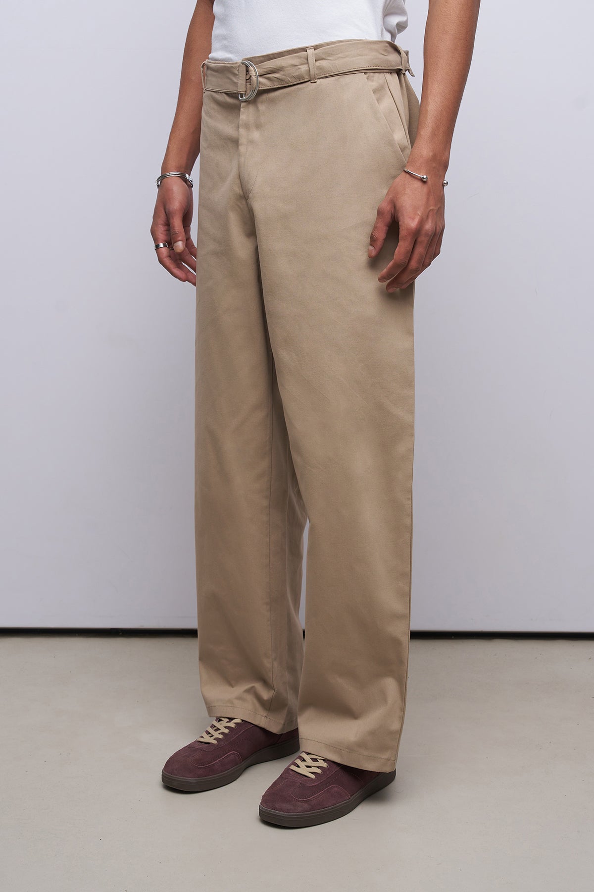 Baggy Gabardin Kemer Detaylı Pantolon