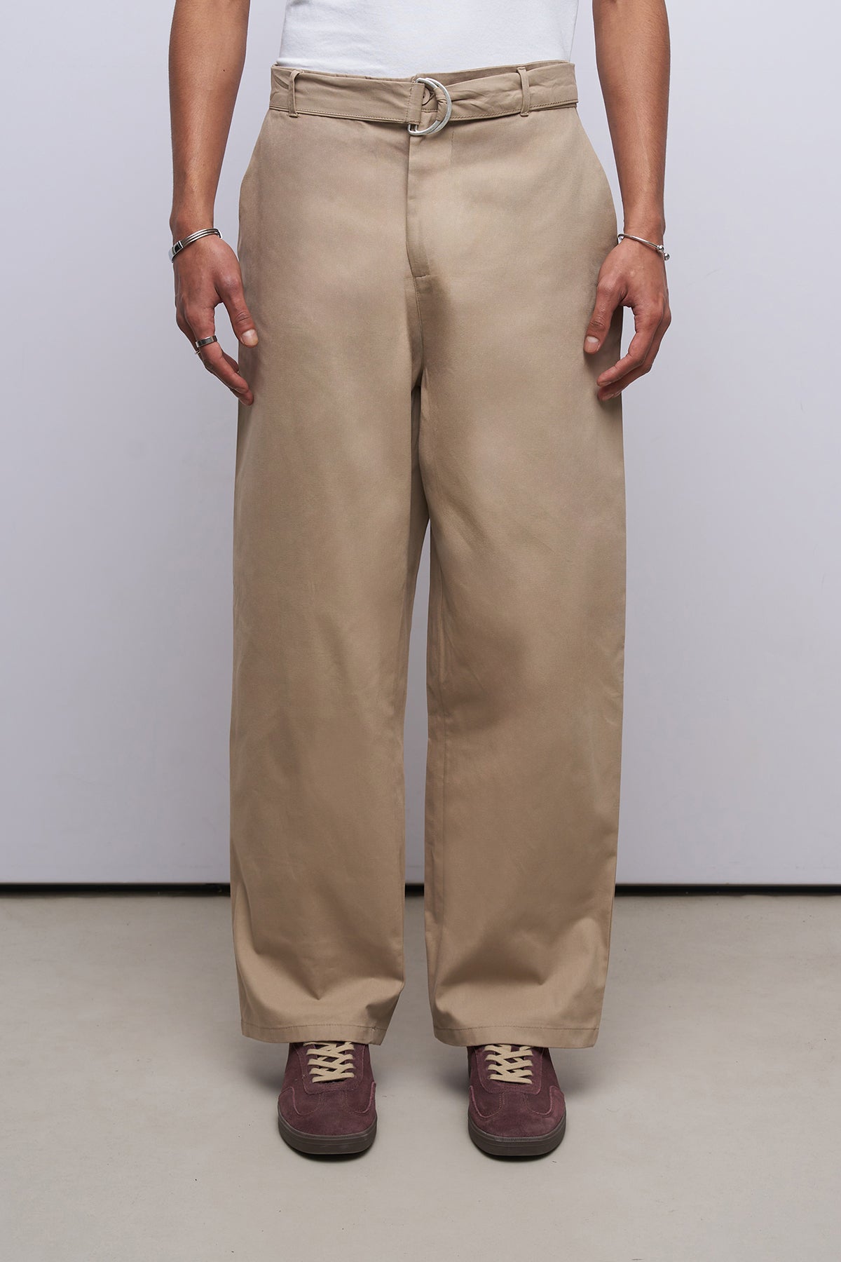 Baggy Gabardin Kemer Detaylı Pantolon