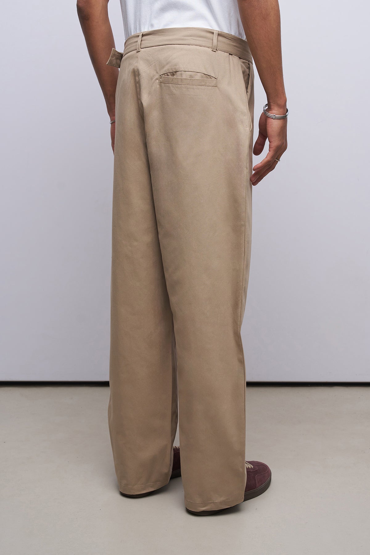 Baggy Gabardin Kemer Detaylı Pantolon