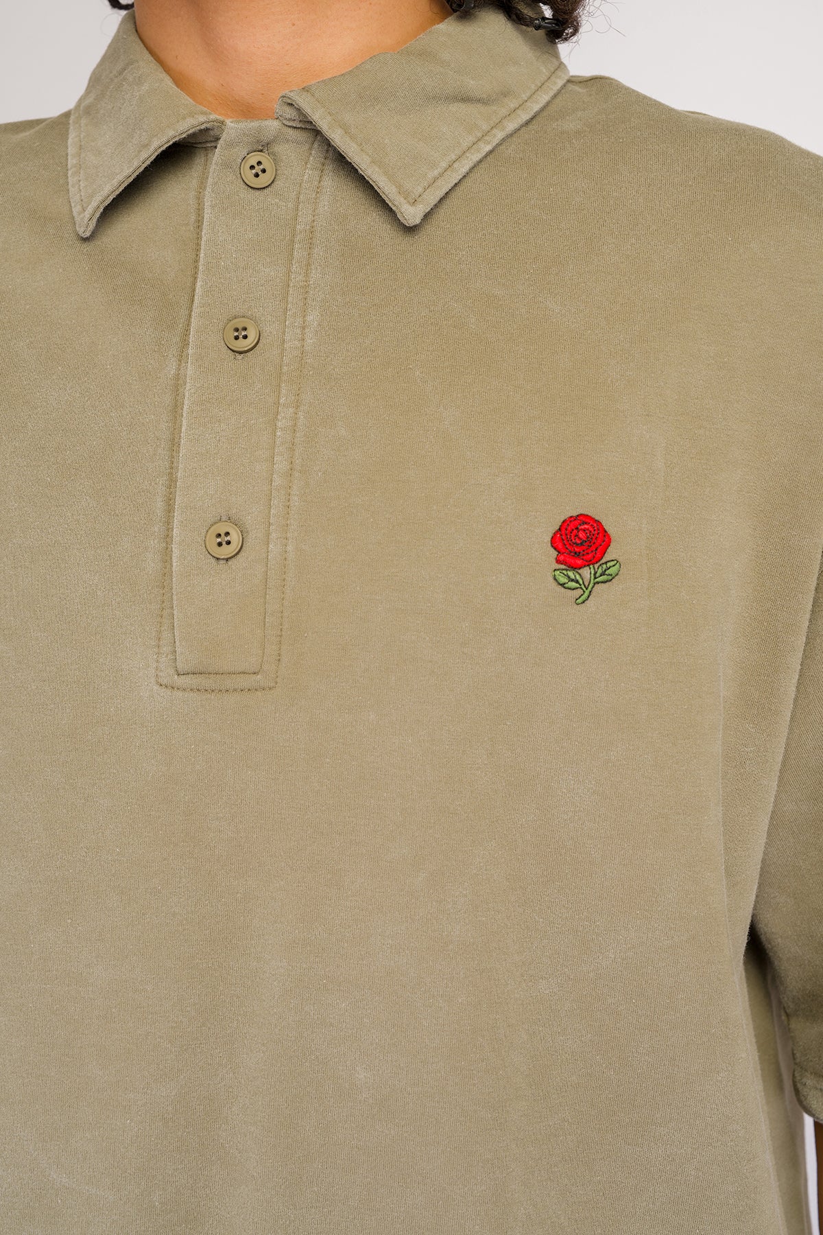 Relaxed Fit Polo Yaka Yıkamalı Tişört