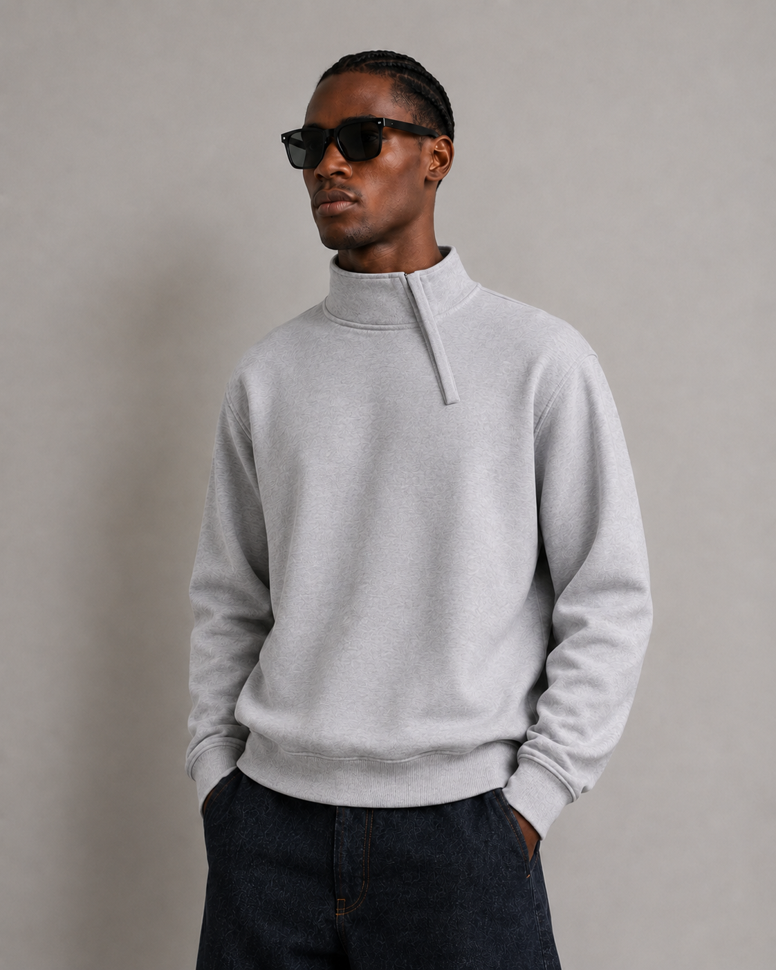BOXY FIT FERMUARLI SWEATSHIRT