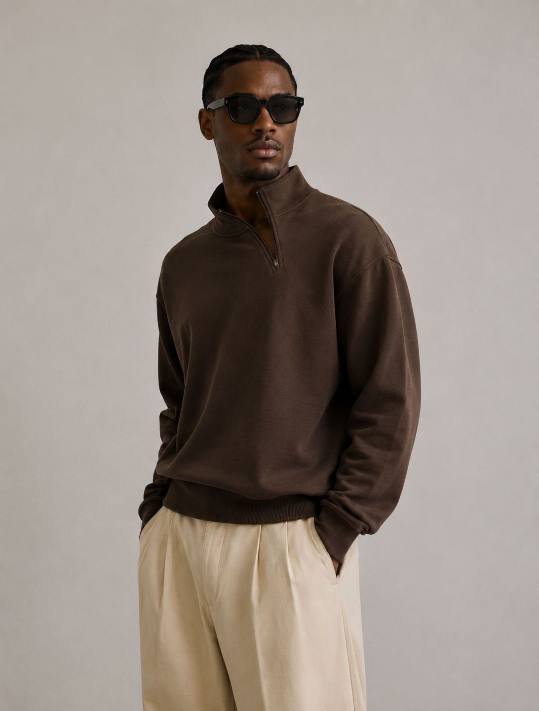BOXY FIT FERMUARLI SWEATSHIRT