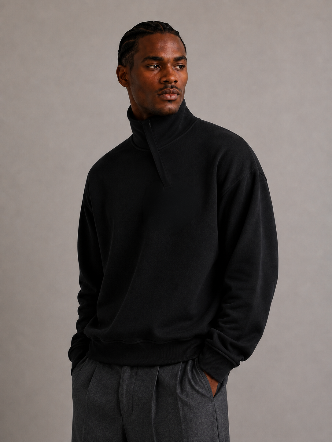 BOXY FIT FERMUARLI SWEATSHIRT
