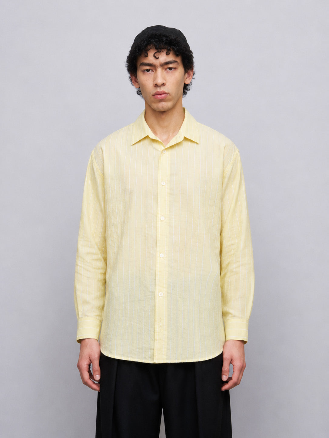 Oversize İnce Çizgili Gömlek