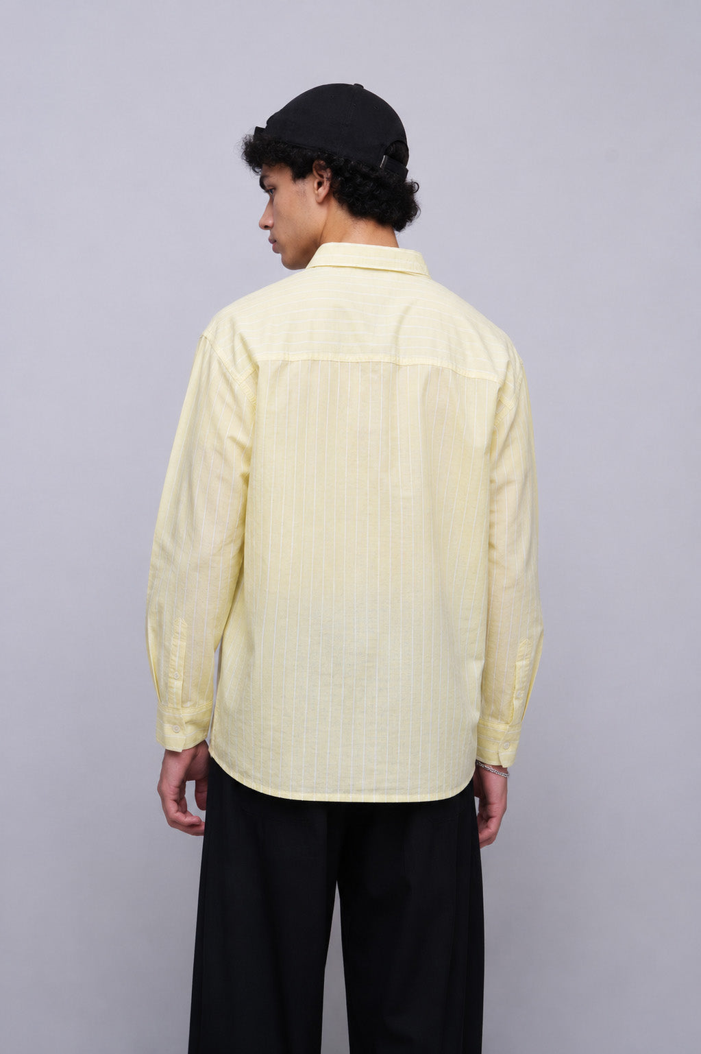 Oversize İnce Çizgili Gömlek
