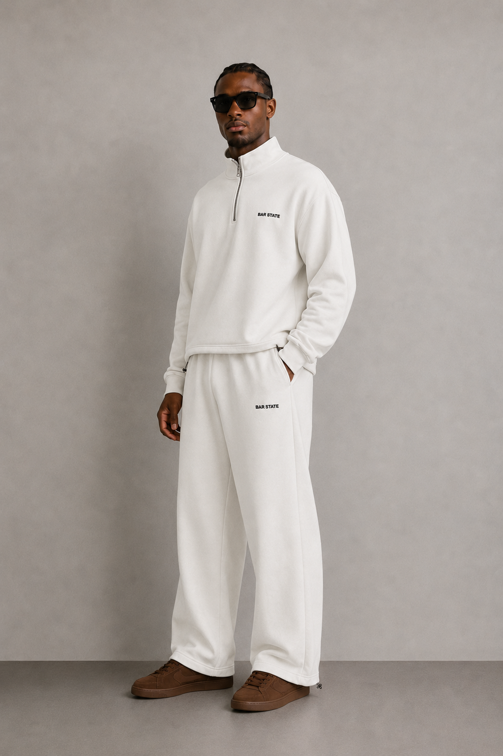 RELAXED FIT YARIM FERMUARLI EŞOFMAN TAKIMI