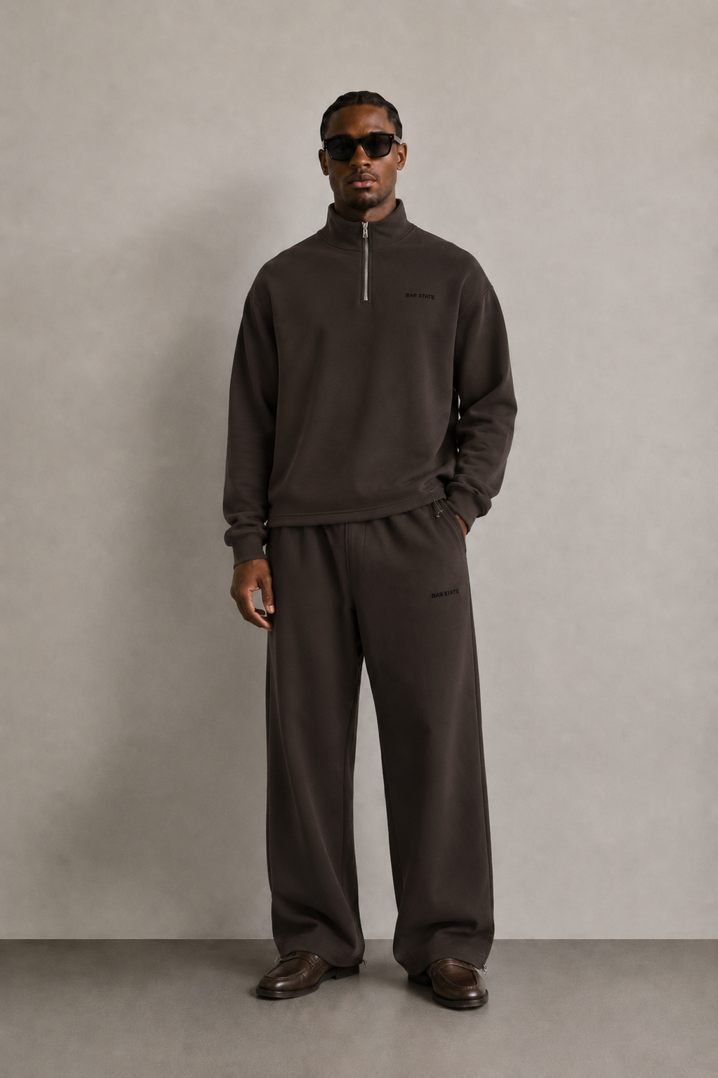 RELAXED FIT YARIM FERMUARLI EŞOFMAN TAKIMI