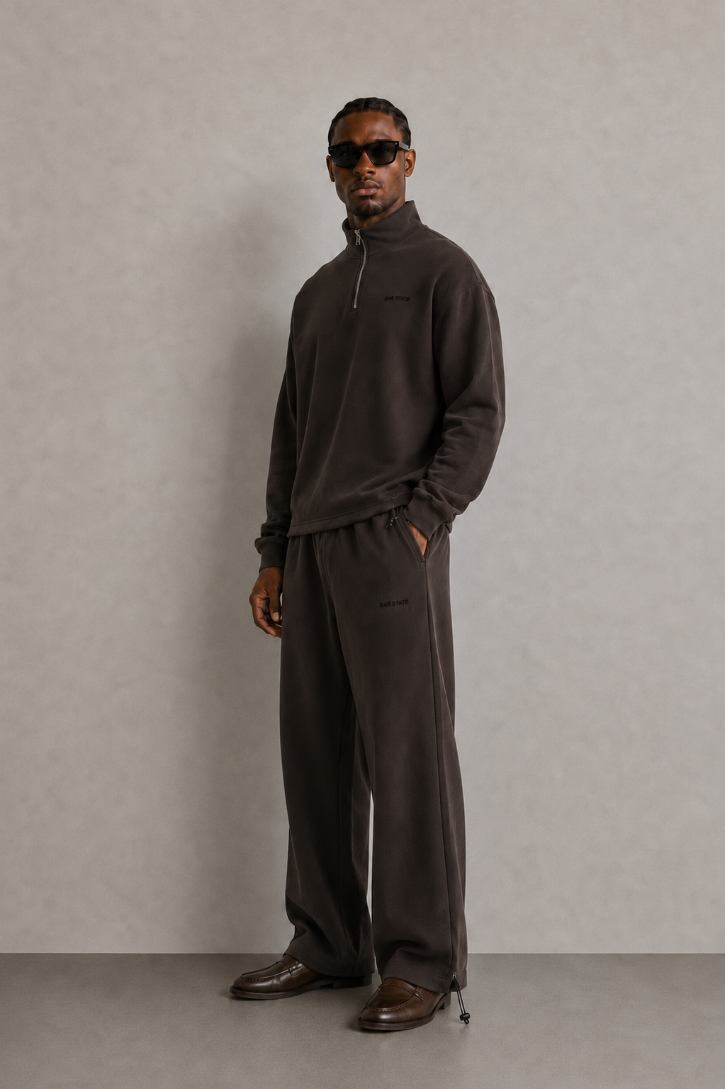 RELAXED FIT YARIM FERMUARLI EŞOFMAN TAKIMI