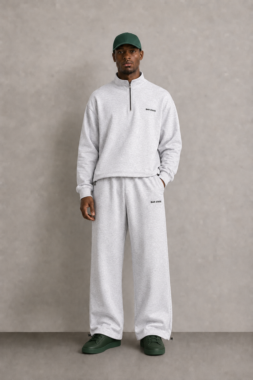RELAXED FIT YARIM FERMUARLI EŞOFMAN TAKIMI