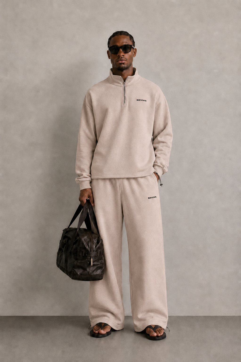 RELAXED FIT YARIM FERMUARLI EŞOFMAN TAKIMI