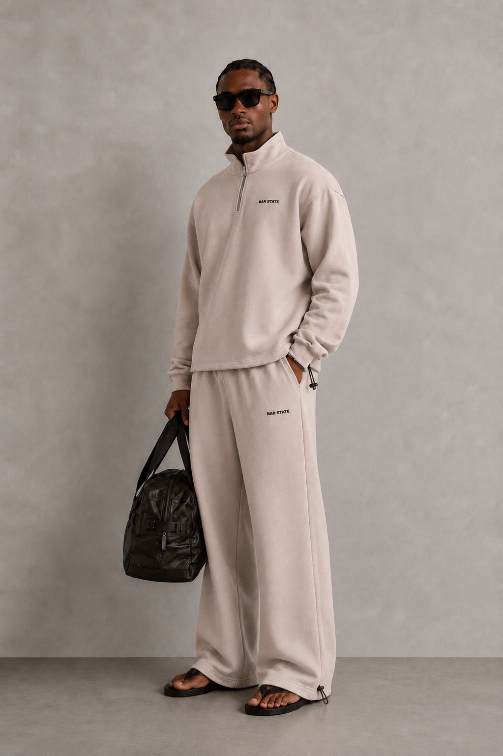 RELAXED FIT YARIM FERMUARLI EŞOFMAN TAKIMI