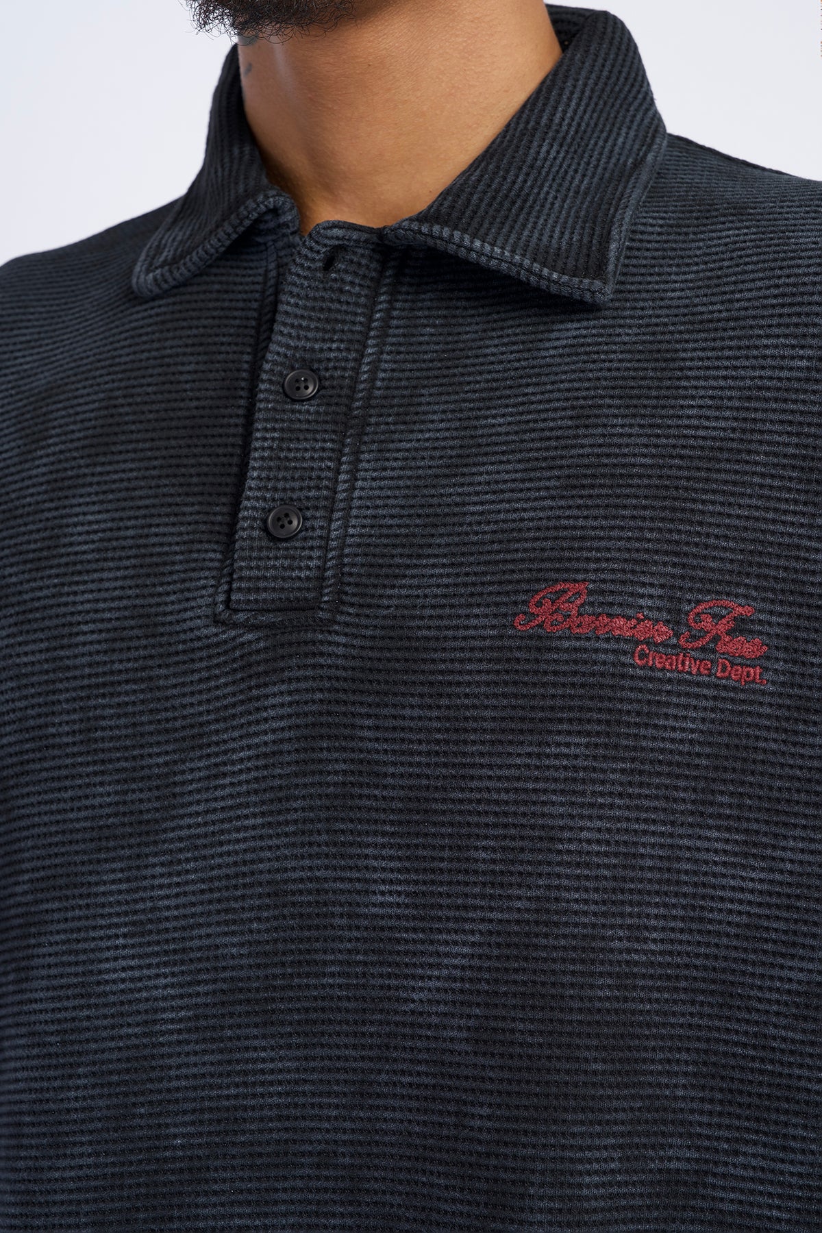 WAFFLE POLO YAKA OVERSIZE SWEATSHIRT